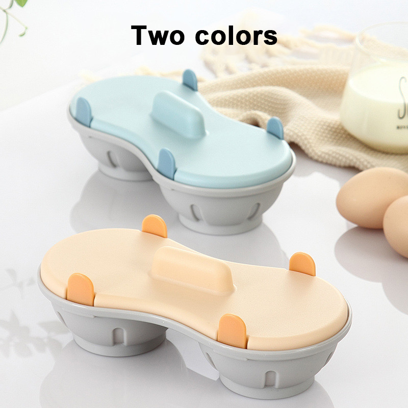 2 Grile Creativ Cuptor cu microunde Tavă de ouă la abur Material PP de calitate alimentară Formă pentru gătit ouă Bucătărie Mic dejun Ouă Braconieri Instrument de gătit