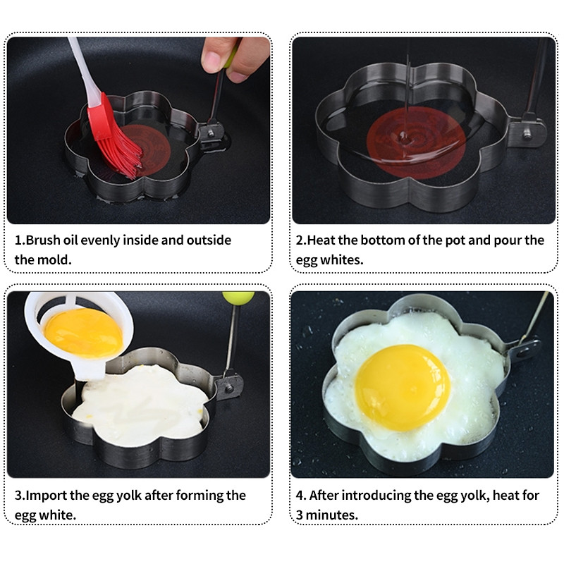 Inele de oua prajite Forme pentru oua Instrumente pentru gatit pentru omleta Forma pentru batuta de oua Accesorii pentru bucatarie Gadget