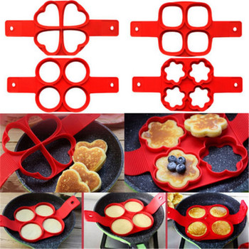 Κουζίνα αυγών σιλικόνης Fried Egg Shaper Omelet Molds Egg Pancake Ring Αντικολλητική φόρμα παρασκευής τηγανιτών για αξεσουάρ ψησίματος κουζίνας