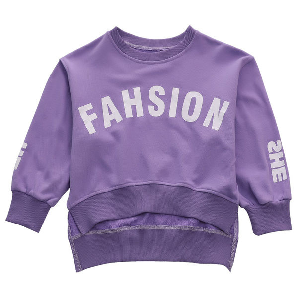 Široki sweatshirt za djevojčice s natpisom