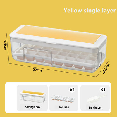 Prés típus négyzet alakú jégkocka készítő szilikon jégtálca forma jégtároló doboz tetővel konyhai szilikon négyzet alakú kocka tárolódobozhoz