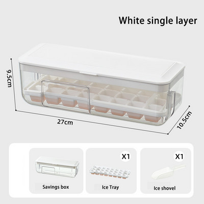 Prés típus négyzet alakú jégkocka készítő szilikon jégtálca forma jégtároló doboz tetővel konyhai szilikon négyzet alakú kocka tárolódobozhoz