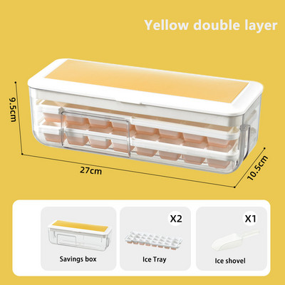 Prés típus négyzet alakú jégkocka készítő szilikon jégtálca forma jégtároló doboz tetővel konyhai szilikon négyzet alakú kocka tárolódobozhoz