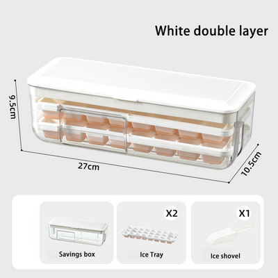 Prés típus négyzet alakú jégkocka készítő szilikon jégtálca forma jégtároló doboz tetővel konyhai szilikon négyzet alakú kocka tárolódobozhoz