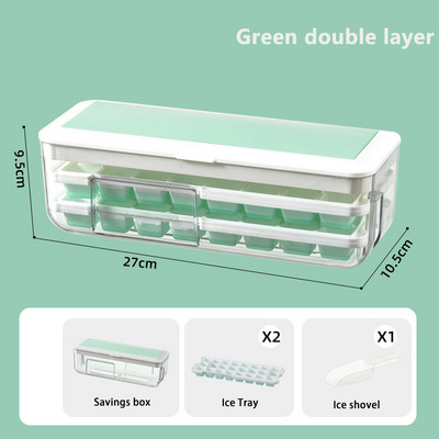 Prés típus négyzet alakú jégkocka készítő szilikon jégtálca forma jégtároló doboz tetővel konyhai szilikon négyzet alakú kocka tárolódobozhoz