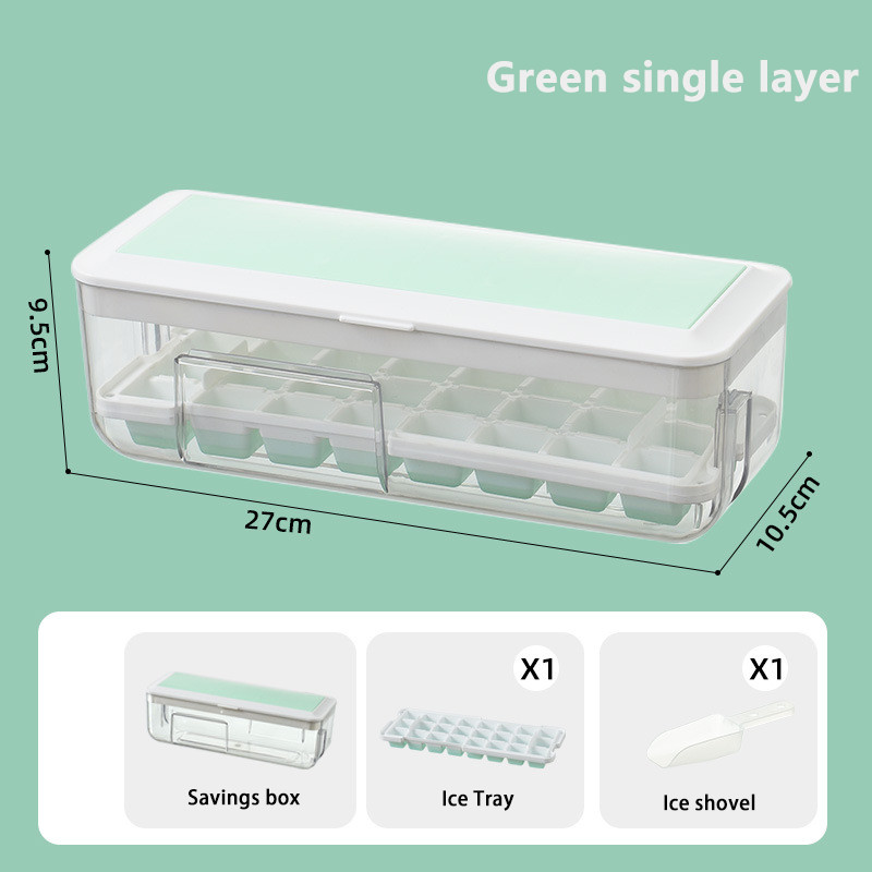 Prés típus négyzet alakú jégkocka készítő szilikon jégtálca forma jégtároló doboz tetővel konyhai szilikon négyzet alakú kocka tárolódobozhoz
