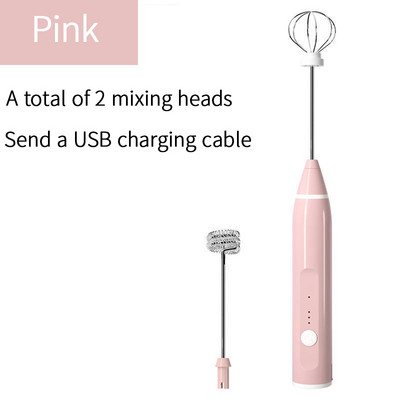 Elektrinis plaktuvas, USB įkrovimas, trijų greičių reguliavimas, virtuvės gaminimo įrankiai, kiaušinių grietinėlės padažas, maišyklė, mažas pieno putų plakiklis