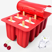 Desertų šaldiklis 4/10 ertmių silikoninių popsicle ledų formelės su dangteliu „pasidaryk pats“ naminių saldainių vaisių sulčių ledų kubelių formavimo mašina