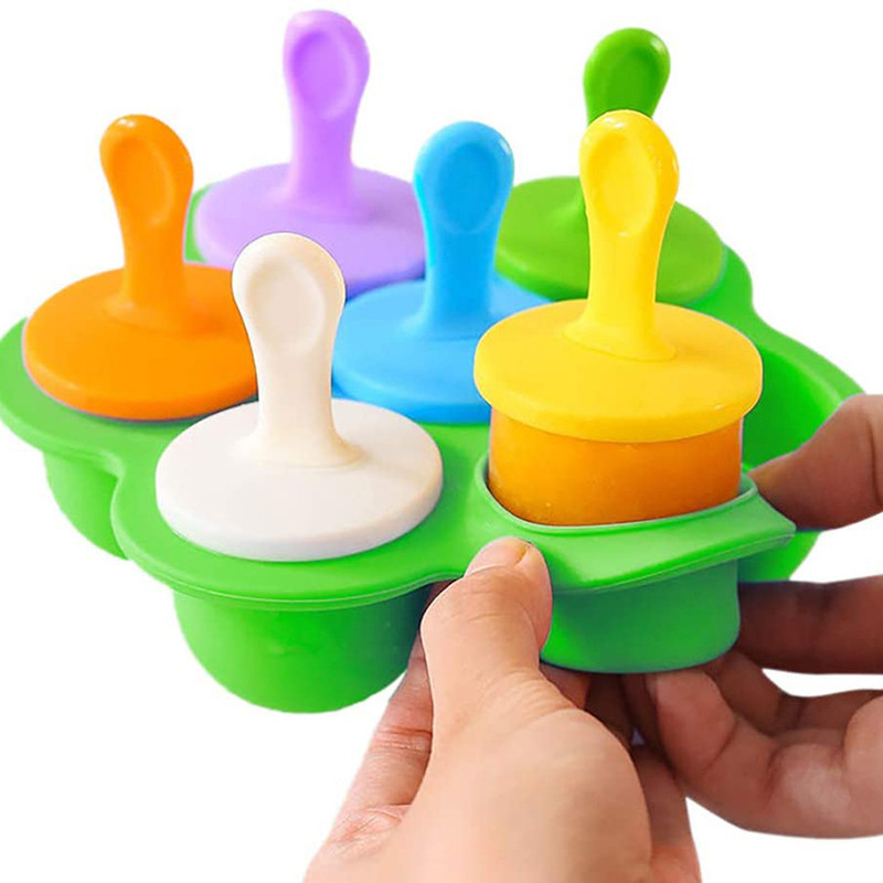 7 lyuk DIY fagylalt pops szilikon forma fagylalt labdakészítő popsics formák babagyümölcs turmix otthoni konyhai kiegészítők eszközök