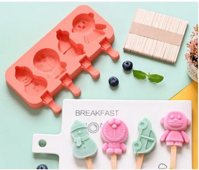 Eco-Friendly Creativ 4 Animale Desene Animate Formă pentru Popsicle Rășină Siliconică Forme pentru Tort înghețată Gadget de bucătărie Accesorii pentru bar