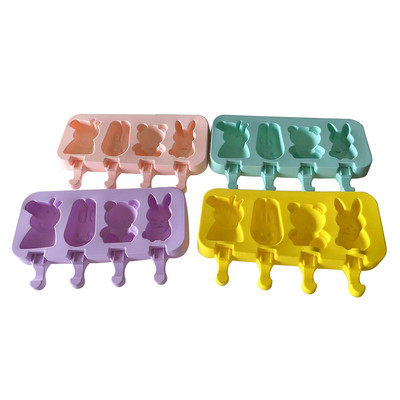 Eco-Friendly Creativ 4 Animale Desene Animate Formă pentru Popsicle Rășină Siliconică Forme pentru Tort înghețată Gadget de bucătărie Accesorii pentru bar