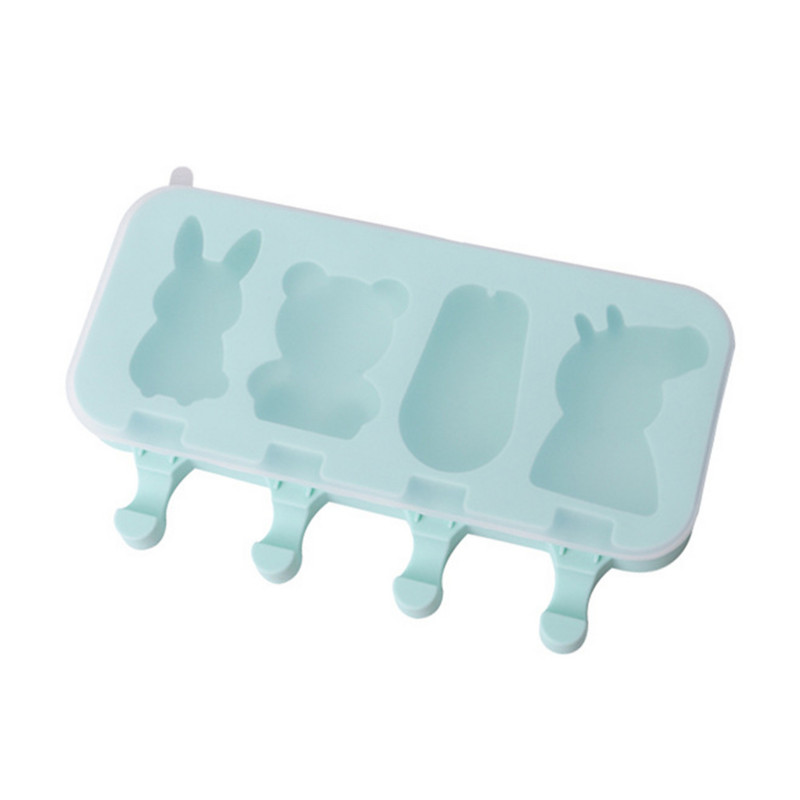 Eco-Friendly Creativ 4 Animale Desene Animate Formă pentru Popsicle Rășină Siliconică Forme pentru Tort înghețată Gadget de bucătărie Accesorii pentru bar
