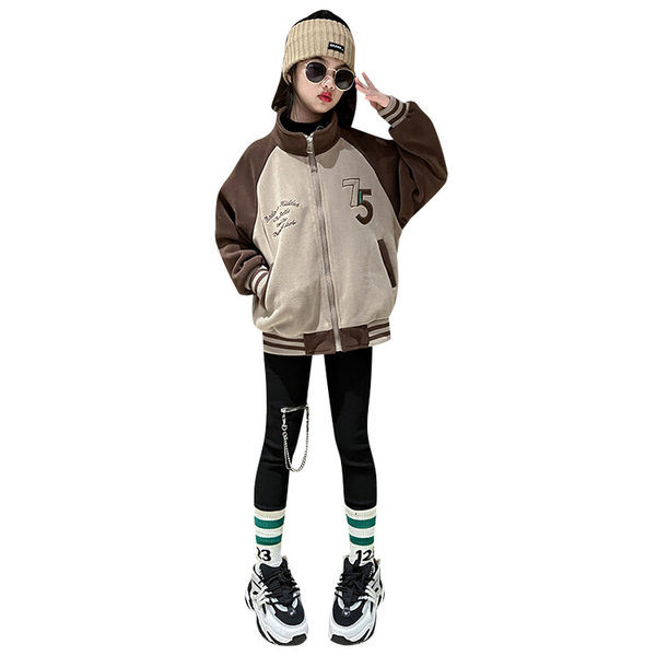 Hanorac pentru copii pentru fete cu fermoar si buzunar