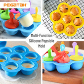 Formă pentru înghețată cu 7 găuri Formă pentru popsicle pentru copii Cutie pentru suplimente alimentare Tavă de gheață din silicon Formă pentru acadele de gheață Accesorii pentru shake de fructe