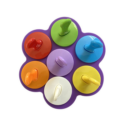 Formă pentru înghețată cu 7 găuri Formă pentru popsicle pentru copii Cutie pentru suplimente alimentare Tavă de gheață din silicon Formă pentru acadele de gheață Accesorii pentru shake de fructe
