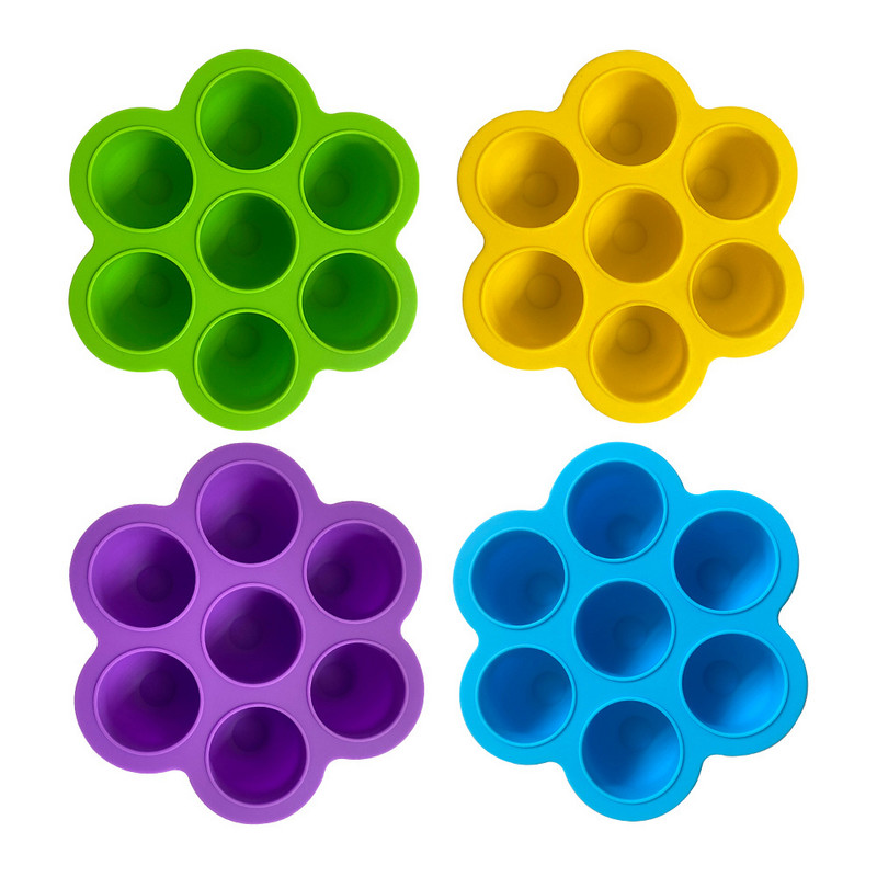 Formă pentru înghețată cu 7 găuri Formă pentru popsicle pentru copii Cutie pentru suplimente alimentare Tavă de gheață din silicon Formă pentru acadele de gheață Accesorii pentru shake de fructe