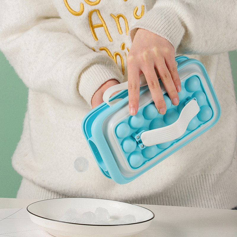 2 în 1 aparat portabil de gheață din silicon, fierbător pliabil, cutie de gheață pentru depozitare, bucătărie de uz casnic, băuturi congelate, pentru pungi pentru cuburi de gheață