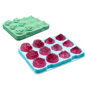 12 rácsos jégkocka tálca Rózsa gyémánt alakú jég újrafelhasználható szilikon jégkocka forma BPA mentes jégkészítő levehető fedelekkel
