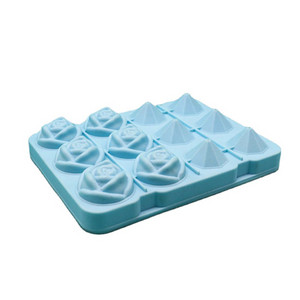 12 rácsos jégkocka tálca Rózsa gyémánt alakú jég újrafelhasználható szilikon jégkocka forma BPA mentes jégkészítő levehető fedelekkel