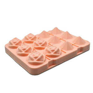 12 rácsos jégkocka tálca Rózsa gyémánt alakú jég újrafelhasználható szilikon jégkocka forma BPA mentes jégkészítő levehető fedelekkel