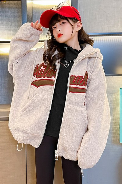 Hanorac pentru fete cu scrisoare de toamnă