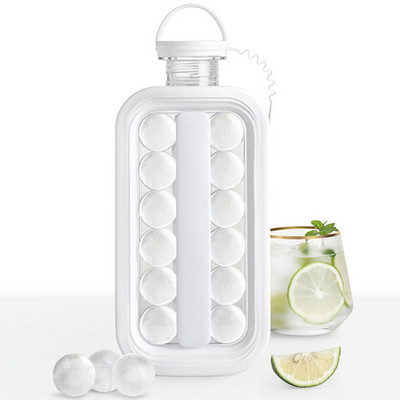 Producător de bile de gheață Fierbător Formă pentru gheață cu capac Formă pentru cuburi Cubic Maker Container Tăvi creative pentru whisky Cocktail Home Bar Bucătărie