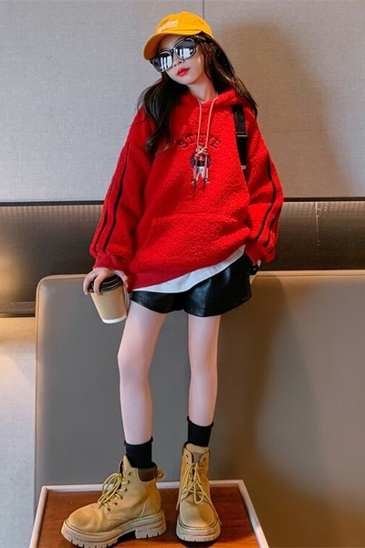 Hanorac pentru copii model nou cu buzunar pentru fete