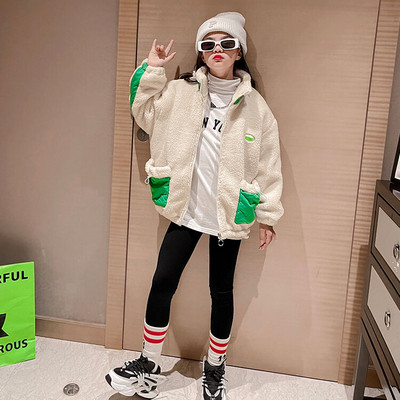 Jesensko-zimska majica za djevojčice s vezicama i džepom