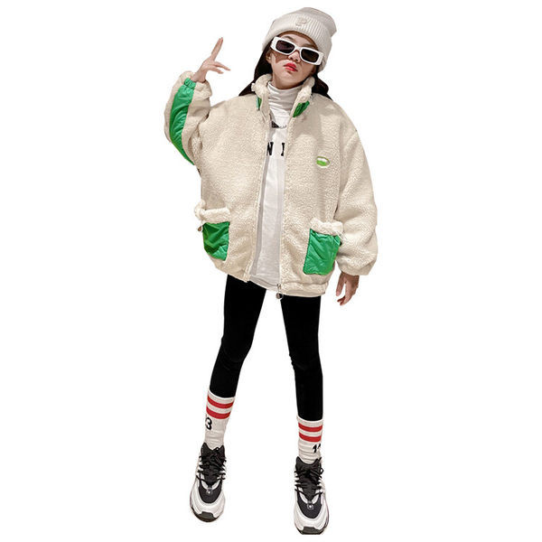 Jesensko-zimska majica za djevojčice s vezicama i džepom