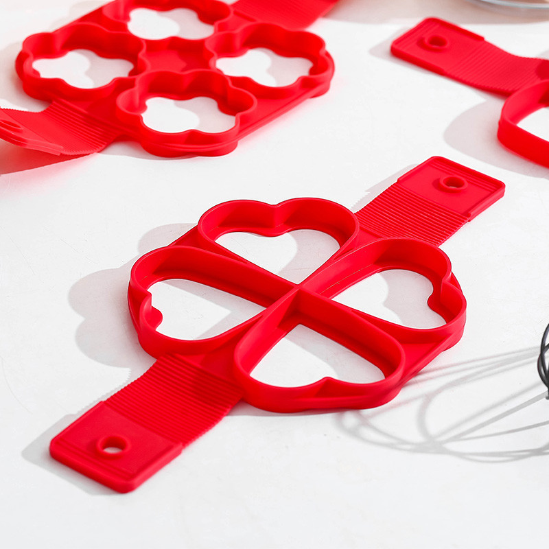 ATUCOHO din silicon antiaderent, fantastic cu șapte găuri, inel pentru prepararea de clătite de ouă, forme de bucătărie pentru coacere, pentru omletă