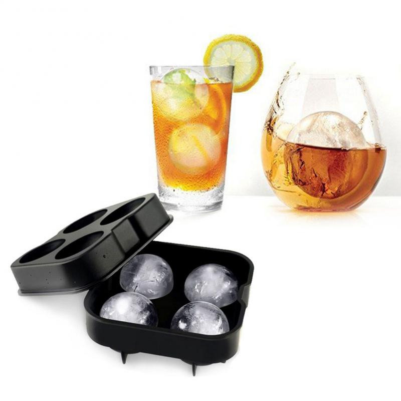 Forme pentru gheață cu bile cu 4 cești DIY Home Bar Petrecere Cocktail Utilizare sferă din silicon Minge rotundă Producători de tăvi pentru gheață Forme pentru înghețată de bucătărie