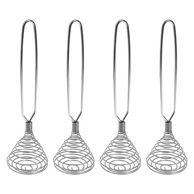 Otel cu arc din oțel inoxidabil 4 bucăți, tel pentru ouă Blender cu împingere manuală pentru oțel inoxidabil Instrument versatil pentru batător de ouă