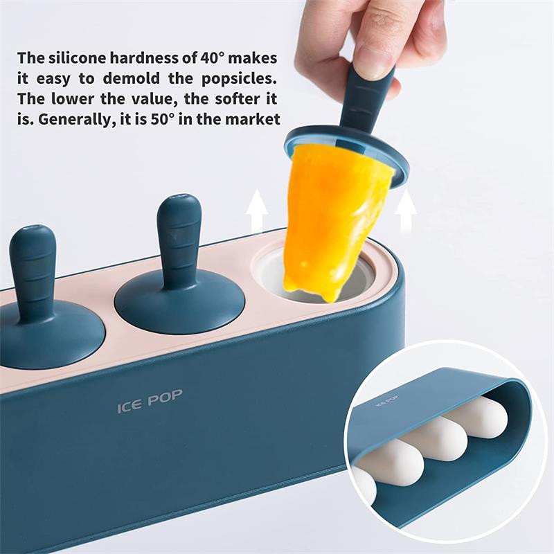 Silikoninis ledų popsiurbimo formavimo formavimo formelės, daugkartinio naudojimo patvarūs „pasidaryk pats“ laikikliai virtuvės reikmenų laikymo dėžutės talpa Naminis maistas vaikui