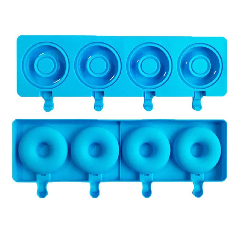 New Donut 4 Even Ice Cream Kalup Silikonski Kalup za Sladoled DIY Pečenje Štapića za Tortu Kalup za Bombone Ljeto Ice Cube Aparat kalup za sladoled