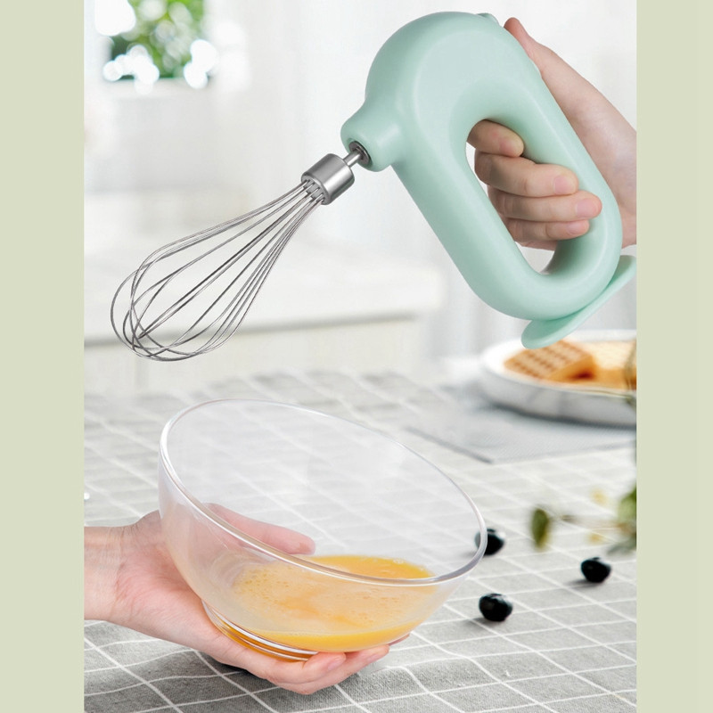 Un set tel electric reîncărcabil de uz casnic mic unt tel automat pentru prăjituri mini mixer portabil de bucătărie verde