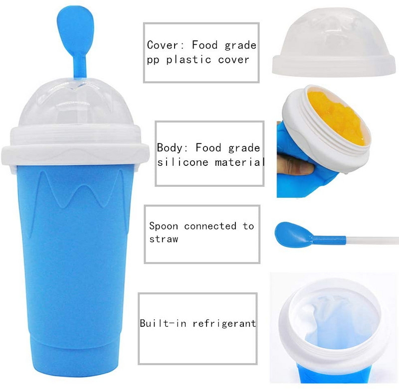 Smoothies congelate rapid Slush durabil 350 ml Aparat de înghețată Squeeze Slush Cupă cu răcire rapidă Sticla de milkshake Cupă pentru smoothie