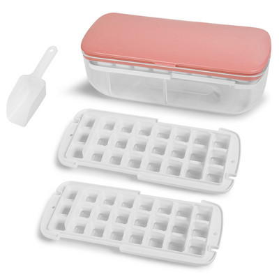 Tavă de gheață din silicon, reutilizabilă, cu 48 de rețea. Formă pentru cuburi de gheață. Cutie de depozitare pentru cuburi de gheață.