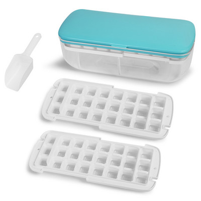 Tavă de gheață din silicon, reutilizabilă, cu 48 de rețea. Formă pentru cuburi de gheață. Cutie de depozitare pentru cuburi de gheață.