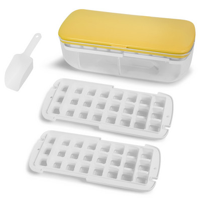 Tavă de gheață din silicon, reutilizabilă, cu 48 de rețea. Formă pentru cuburi de gheață. Cutie de depozitare pentru cuburi de gheață.