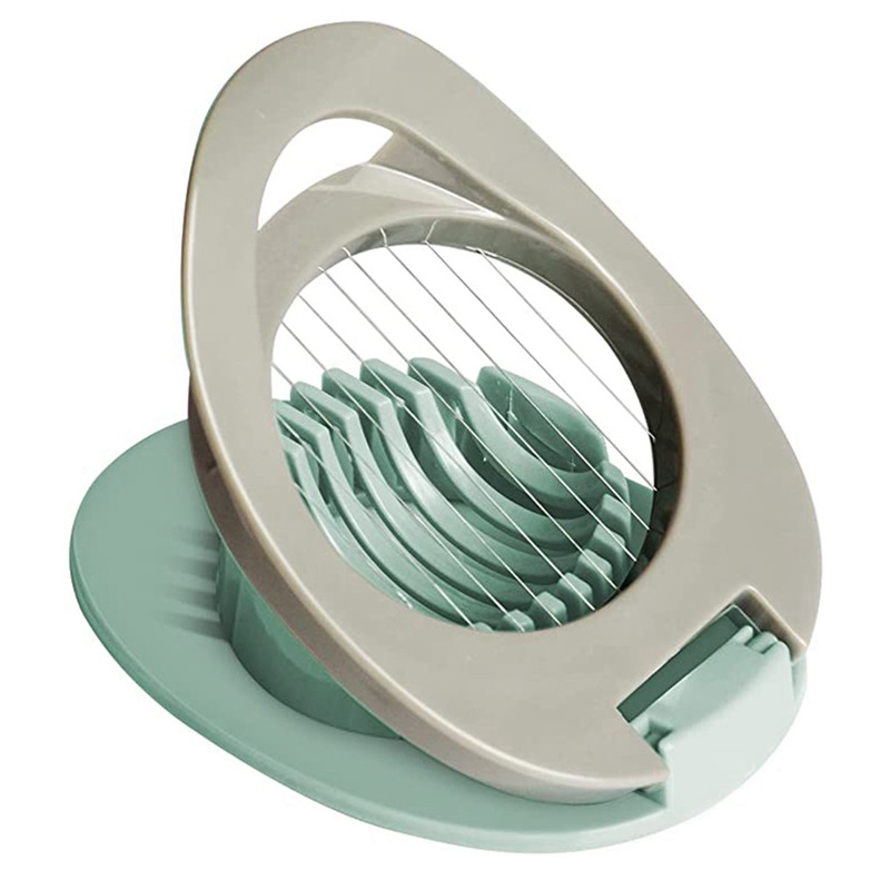 2 vnt kiaušinių pjaustyklė su nerūdijančio plieno vieliniu kiaušinių pjaustytuvu, daugiafunkcinis kiaušinių pjaustytuvas, skirtas tolygiai pjaustyti virtų kiaušinių kumpį