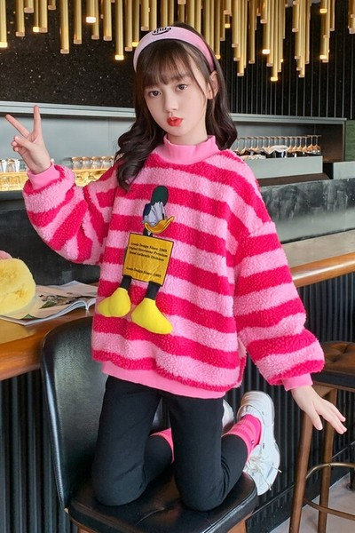 Dječja prugasta bluza s niskom polo kragnom