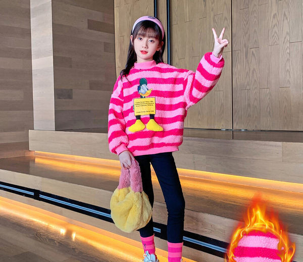 Dječja prugasta bluza s niskom polo kragnom