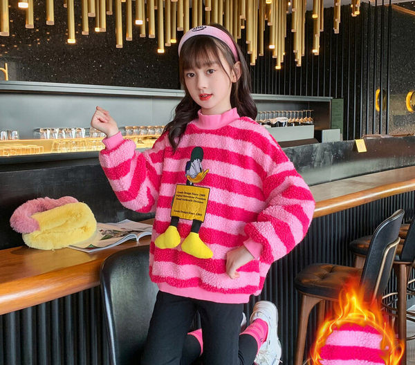 Dječja prugasta bluza s niskom polo kragnom