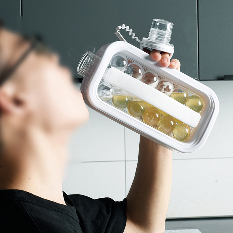 2 viename ledo kubelių gaminimo mašina ledo vandens butelis lauko sportui nešiojamas vandens butelis silikoninis strypas garbanojimo ledo gaminimo įrankis virtuvės įtaisui