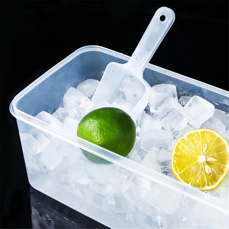 Cutie mică de formare pentru cuburi de gheață cu capac și linguriță pentru fructe Mașină de gătit gătit Forme Tavă pentru înghețată Instrument de bricolaj Accesorii pentru frigider de bucătărie