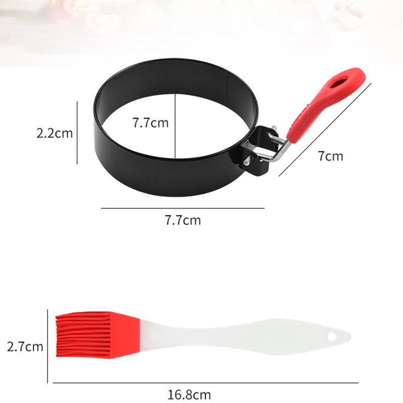 4 KOM Metalni okrugli kolut za prženje jaja za omlet, kalup za palačinke, drška za poširanje Neljepljiva kuhinjska oprema za jaja