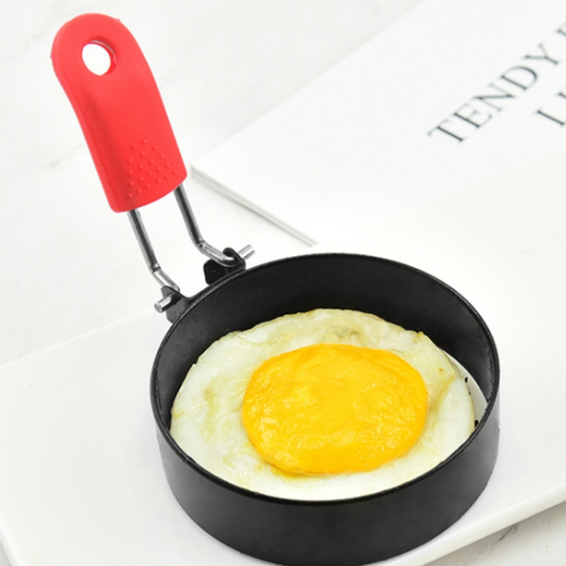 4 KOM Metalni okrugli kolut za prženje jaja za omlet, kalup za palačinke, drška za poširanje Neljepljiva kuhinjska oprema za jaja