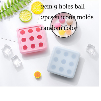 18 lyukú 3D mini golyós szilikon jégforma tetővel kerek csokoládé fondant formák tortadíszítő eszközök bár whisky jégkocka tálca