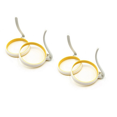 4-tolline silikoonist praemunarõngaste komplekt, 4-pakk, ümmargune vorm pannkookide jaoks, hommikusöögivõileib, mittekleepuv munarõngas praadimiseks