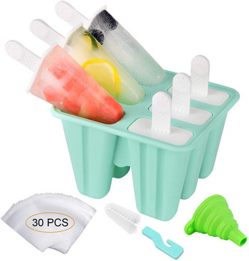 Силиконова форма за сладолед с пръчица Popsicle Тава за кубчета лед Домашна кухня Многофункционална форма за печене Фризер Плодов сок Ice Pop